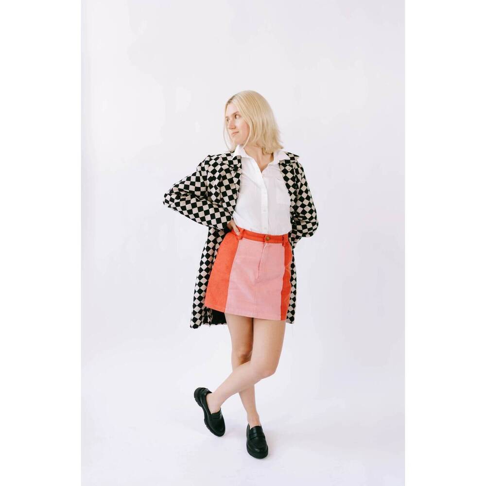 NEW SUGAR CILANTRO poppy mini skirt in multi